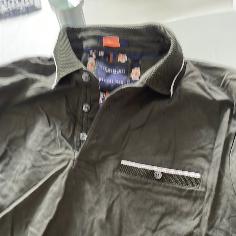 Dark Green Polo Shirt with Pocket Detail
